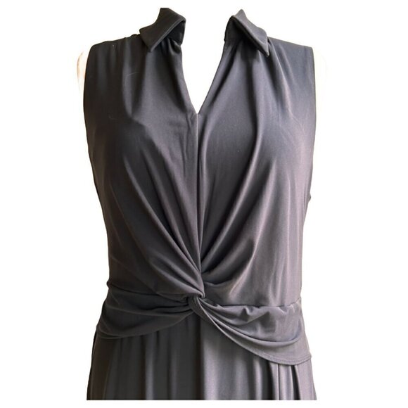 NWT TOMMY HILFIGER Twist-Front Midi Fit & Flare Prom Dress Size16W Sky Captain - Picture 4 of 6